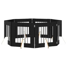 bramka-dla-psow-z-podporkami-8-szt-czarny-dab-60-x-60-cm