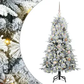 sztuczna-choinka-z-zawiasami-z-podstawa-bialy-150-cm-pe-i-pvc