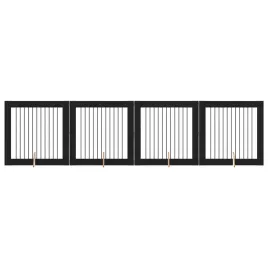 bramka-dla-psow-z-podporkami-4-szt-czarny-dab-100-x-100-cm