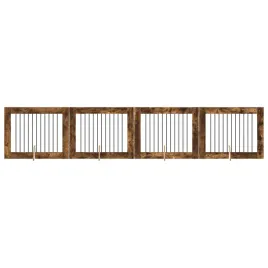 bramka-dla-psow-z-podporkami-4-szt-dab-wedzony-100-x-80-cm