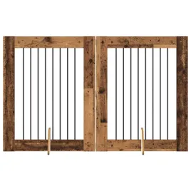 bramka-dla-psow-z-podporkami-2-szt-stare-drewno-80-x-100-cm