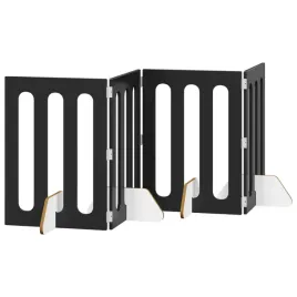 skladany-kojec-dla-zwierzat-4-szt-czarny-dab-201-x-38-x-70-cm