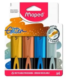 maped-zakreslacz-fluo-metaliczny-brokat-4-kolory
