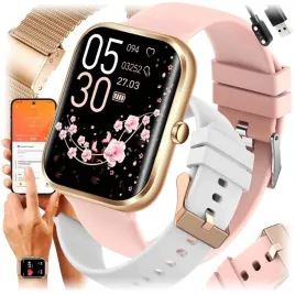 smartwatch-damski-zegarek-zloty-rozmowy-sport-puls-polskie-menu-3-paski