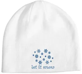 swiateczna-czapka-beanie-biala-z-nadrukiem-sniezynki-let-it-snow
