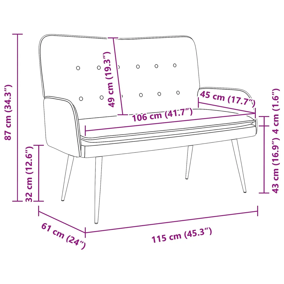 sofa-dwuosobowa-czarny-115-x-61-x-87-cm-tkanina-stan-nowy