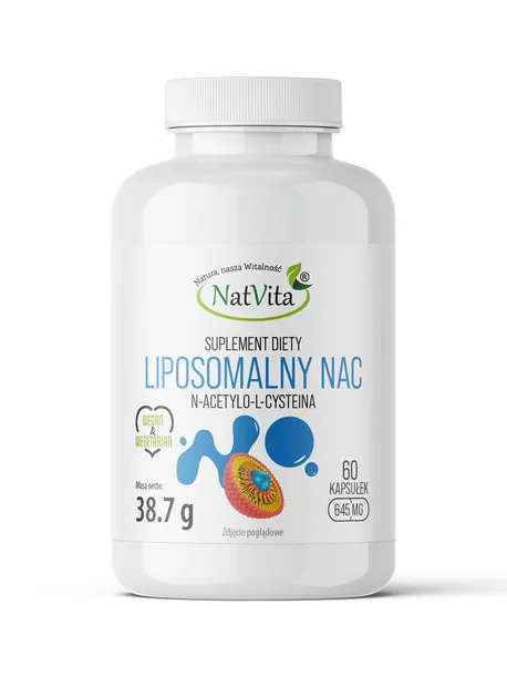 NAC N-Acetylo-L-cysteina liposomalny kapsułki celulozowe 645mg NatVita