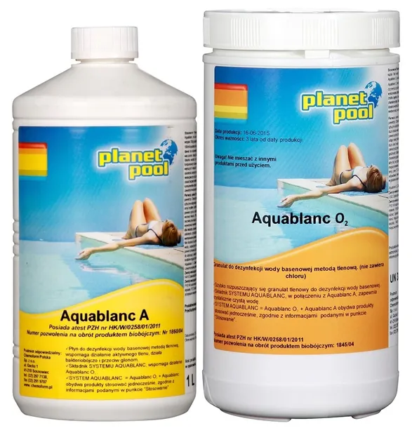 Aquablanc O2 + Aquablanc A bez CHLORU AKTYWNY TLEN