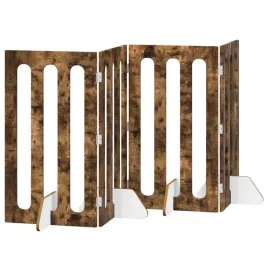 skladany-kojec-dla-zwierzat-4-szt-dab-wedzony-201-x-38-x-90-cm