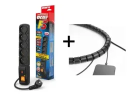 przedluzacz-listwa-acar-f5or5-gniazd-antyprzepieciowaor-3m-organizer-kabli