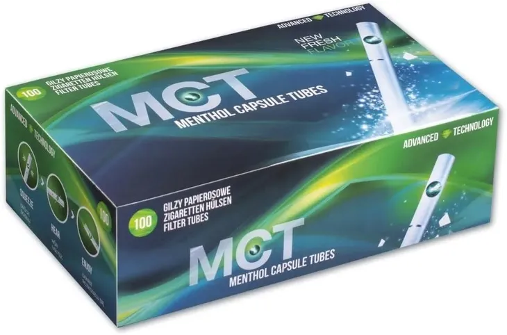 Gilzy MCT CAPSULE TUBES MIĘTA - KLIK KAPSUŁA - 100 sztuk