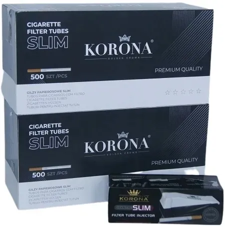 Gilzy KORONA SLIM 2 x 500 sztuk + nabijarka