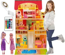 duzy-drewniany-domek-dla-lalek-meble-led-basen