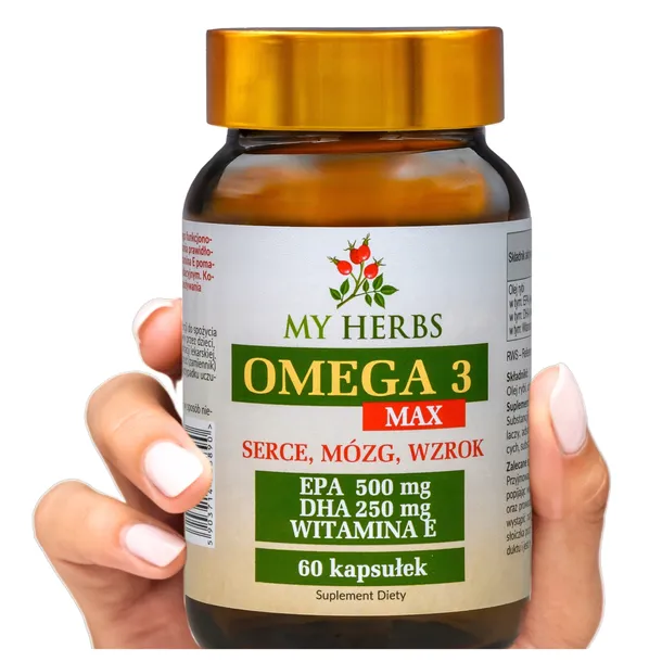 OMEGA 3 MAX SERCE MÓZG WZROK KWASY OMEGA 60 KAPSUŁEK