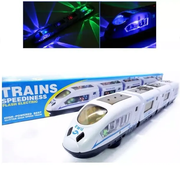 Pociąg Zabawka Pendolino 43 cm – LED, Dźwięk, Lokomotywa z Wagonikami