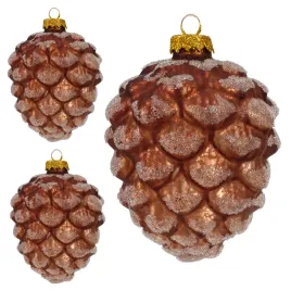brazowe-szyszki-szklane-bombki-choinkowe-ksztaltki-zdobione-10-cm-kpl-3szt