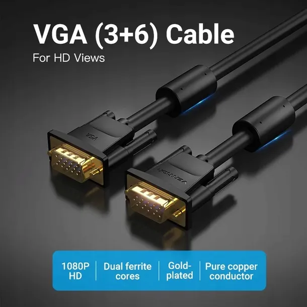 kabel-1m-vga-3-6-vention-stan-nowy