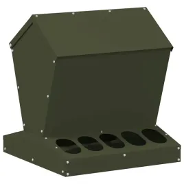 metalowy-karmnik-dla-kurczakow-zielony-oliwkowy-trwaly-i-odporny-na-wa