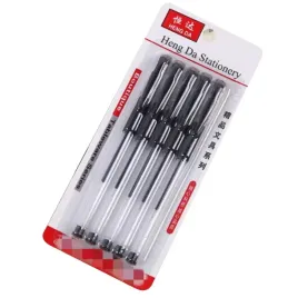 dlugopisy-zelowe-05-mm-z-czarnym-wkladem-kpl-5-szt-na-blistrze
