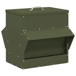 metalowy-karmnik-dla-kur-z-daszkiem-i-uchwytem-zielony-oliwkowy-20-kg-poj
