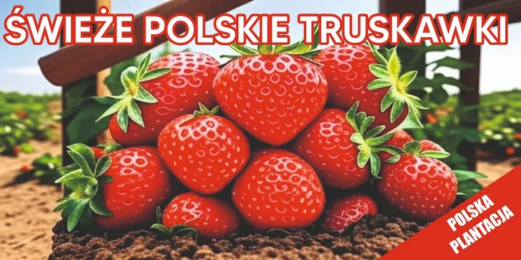 Baner reklama sprzedaż truskawek 200x 100 cm - darmowa personalizacja