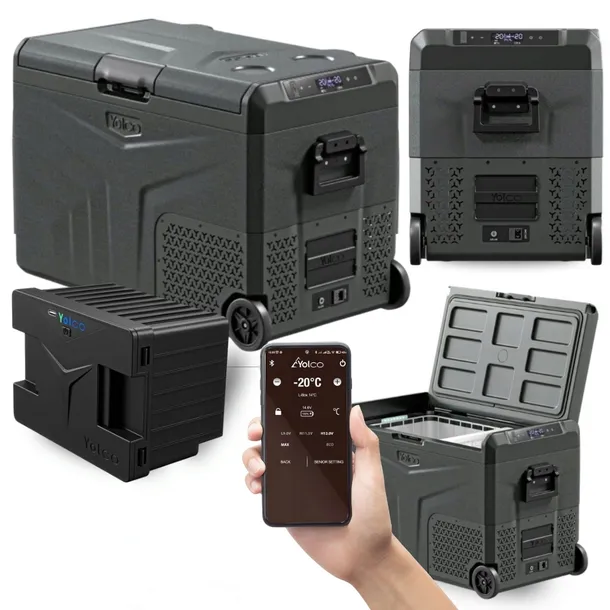 LODÓWKA TURYSTYCZNA KOMPRESOROWA YOLCO TCX50 52L + BATERIA | CAMPING | TIRA