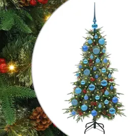 nowoczesna-choinka-stozkowa-z-oswietleniem-led-120-cm-zielona-z-dekorac