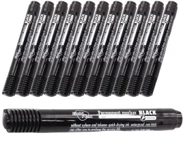 marker-wodoodporny-permanentny-pisak-czarny-12-szt