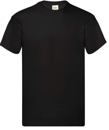 Koszulka męska T-shirt Fruit of the loom Original Bawełna 100% Czarna XL