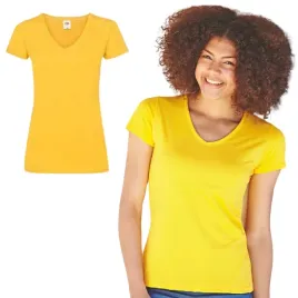 t-shirt-koszulka-damska-dekolt-v-fruit-of-the-loom-613980-zolty-xs