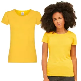t-shirt-koszulka-damska-bawelna-100percent-fruit-of-the-loom-614200-zolty-sun-xs
