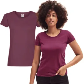 t-shirt-koszulka-damska-bawelna-100percent-fruit-of-the-loom-614200-bordowy-xs
