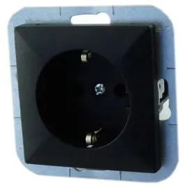 abex-perla-czarny-mat-gniazdo-pojedyncze-schuko-pt-17p