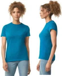 t-shirt-koszulka-damska-bawelna-softstyle-gildan-gil64000-niebieski-szafir