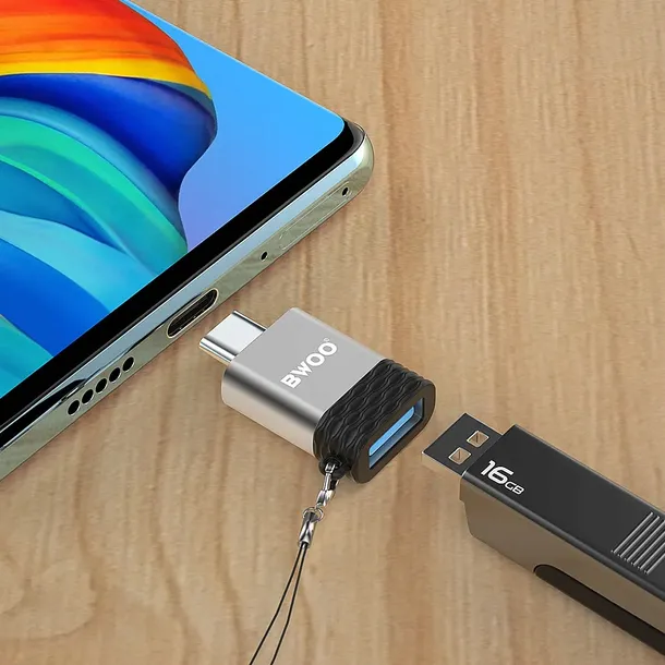 bwoo-adapter-bz-35-usb-usb-c-szary-otg-stan-nowy