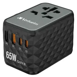 verbatim-adapter-podrozny-eu-uk-us-gan-2xusb-a-2xusb-c-pd-65w-uta-05-czarny