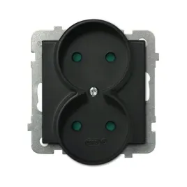 ospel-sonata-czarny-gniazdo-podwojne-do-ramki-z-przeslonami-gp-2rrp-m-33