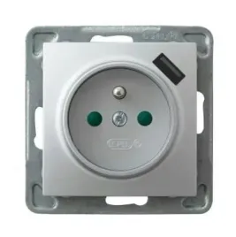 ospel-impresja-srebrny-gniazdo-z-uziemieniem-usb-gp-1yzpusb-m-18