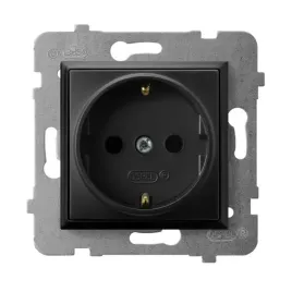 ospel-aria-czarny-gniazdo-pojedyncze-0-schuko-gp-1us-m-33