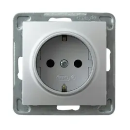 ospel-impresja-srebrny-gniazdo-pojedyncze-0-schuko-gp-1ys-m-18