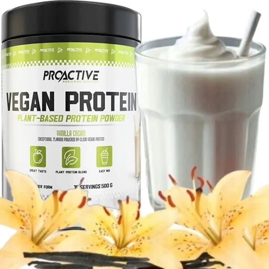 BIAŁKO ROŚLINNE vege wegetariańskie ProActive Vegan Protein 500g WANILIA