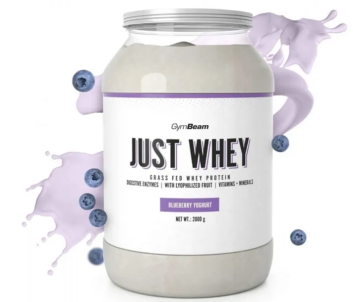 BIAŁKO WPC odżywka białkowa GymBeam Just Whey Grass-Fed Protein 2kg JAGODA