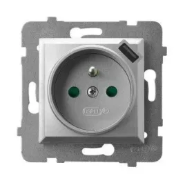 ospel-as-srebrny-gniazdo-z-uziemieniem-usb-gp-1gzpusb-m-18