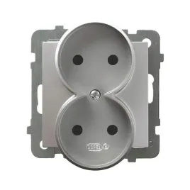 ospel-as-srebrny-gniazdo-podwojne-do-ramki-gp-2gr-m-18