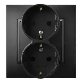 ospel-aria-czarny-gniazdo-podwojne-0-schuko-gp-2us-m-33