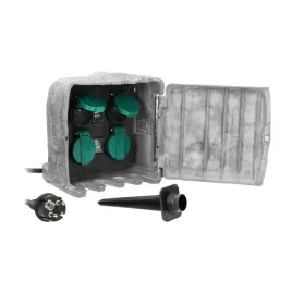 gniazdo-ogrodowe-kamien-4x2p-z-3m-kabel-gumowy