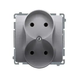 simon-basic-inox-gniazdo-podwojne-bmg2m-01-21