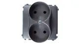 simon-basic-inox-gniazdo-podwojne-bmg2m-01-21-stan-nowy