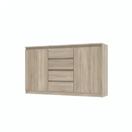nowoczesna-komoda-150-cm-szuflady-polki-bezuchwytowa-dab-sonoma