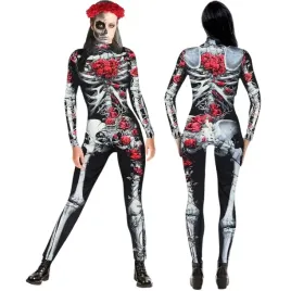 stroj-przebranie-szkielet-kosciotrup-coco-roze-la-catrina-halloween-158-164